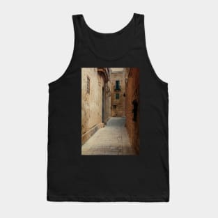 Narrow medieval street of Mdina Tank Top